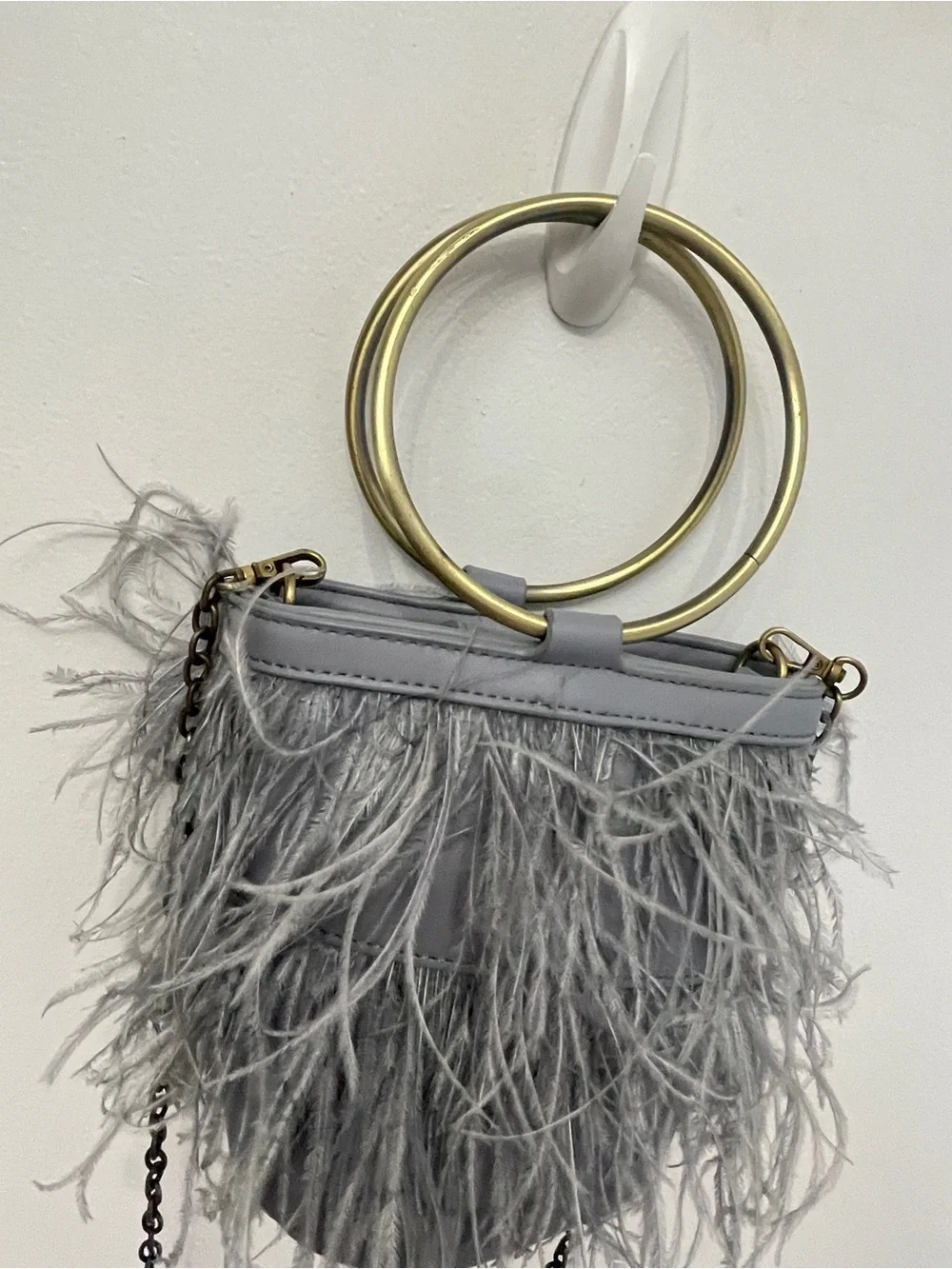 Anthropologie Evelyn Feather Bucket Bag